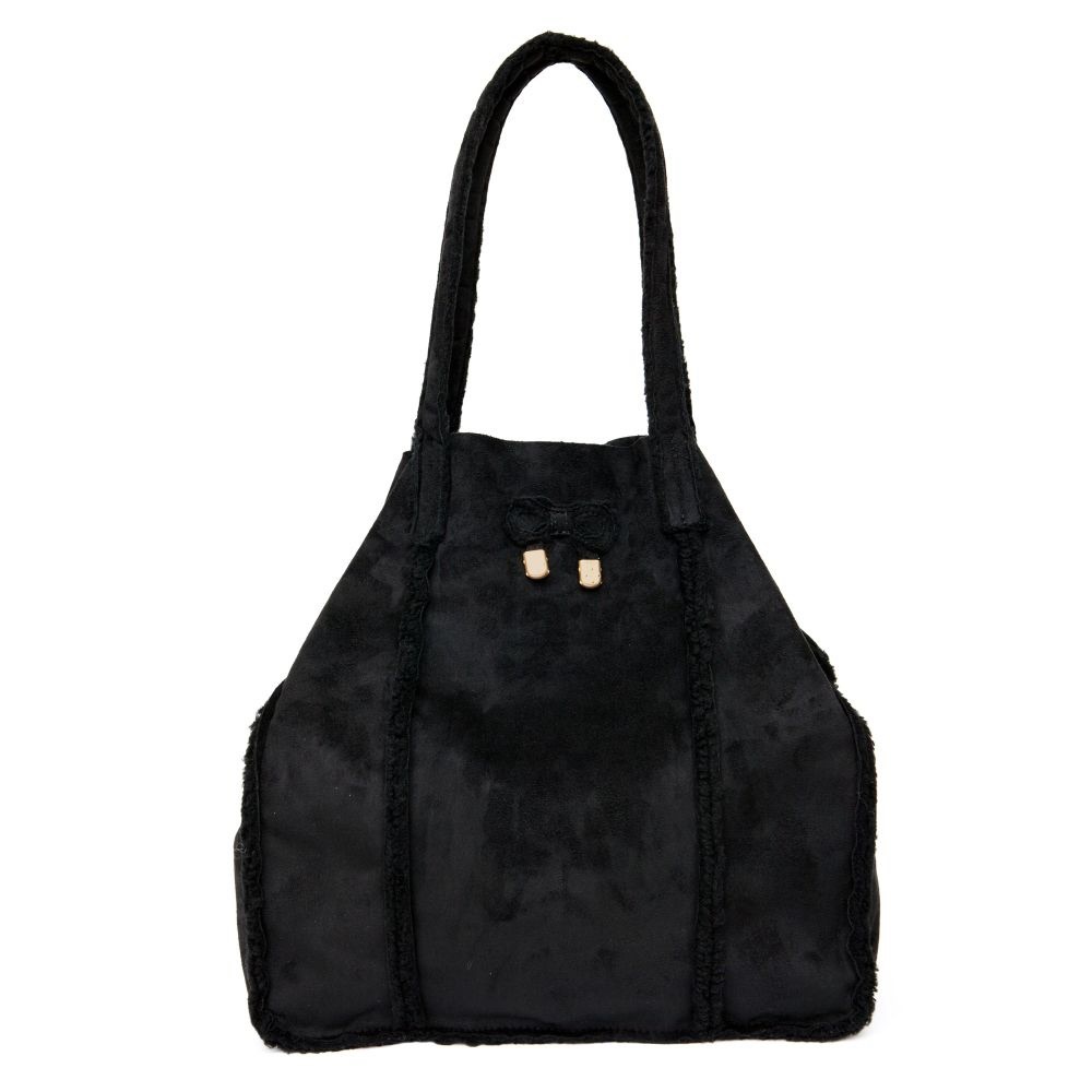 SEE by CHLOE Linia suede shearling tote bag